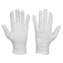 Bleached White Color Two Pieces Cotton Sewn Glove